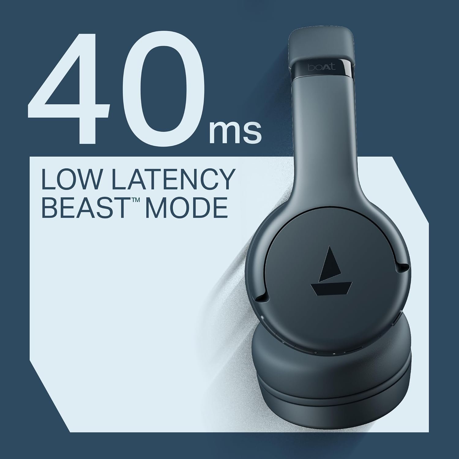 boAt 2025 Launch Rockerz 411, 40Ms Low Latency, 40Hrs Battery, 40Mm Drivers, ENx Tech, Stream Ad Free Music via App Support, Bluetooth Headphones, Wireless Over Ear Headphone with Mic - Image 4